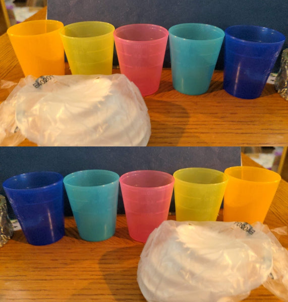 TUPPERWARE 10 TUPPER MINI MIDGETS MULTI-COLORED w/ WHITE SEALS NEW