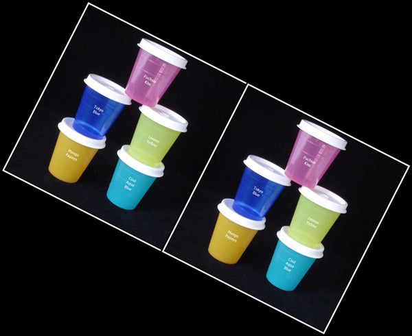 TUPPERWARE 10 TUPPER MINI MIDGETS MULTI-COLORED w/ WHITE SEALS NEW