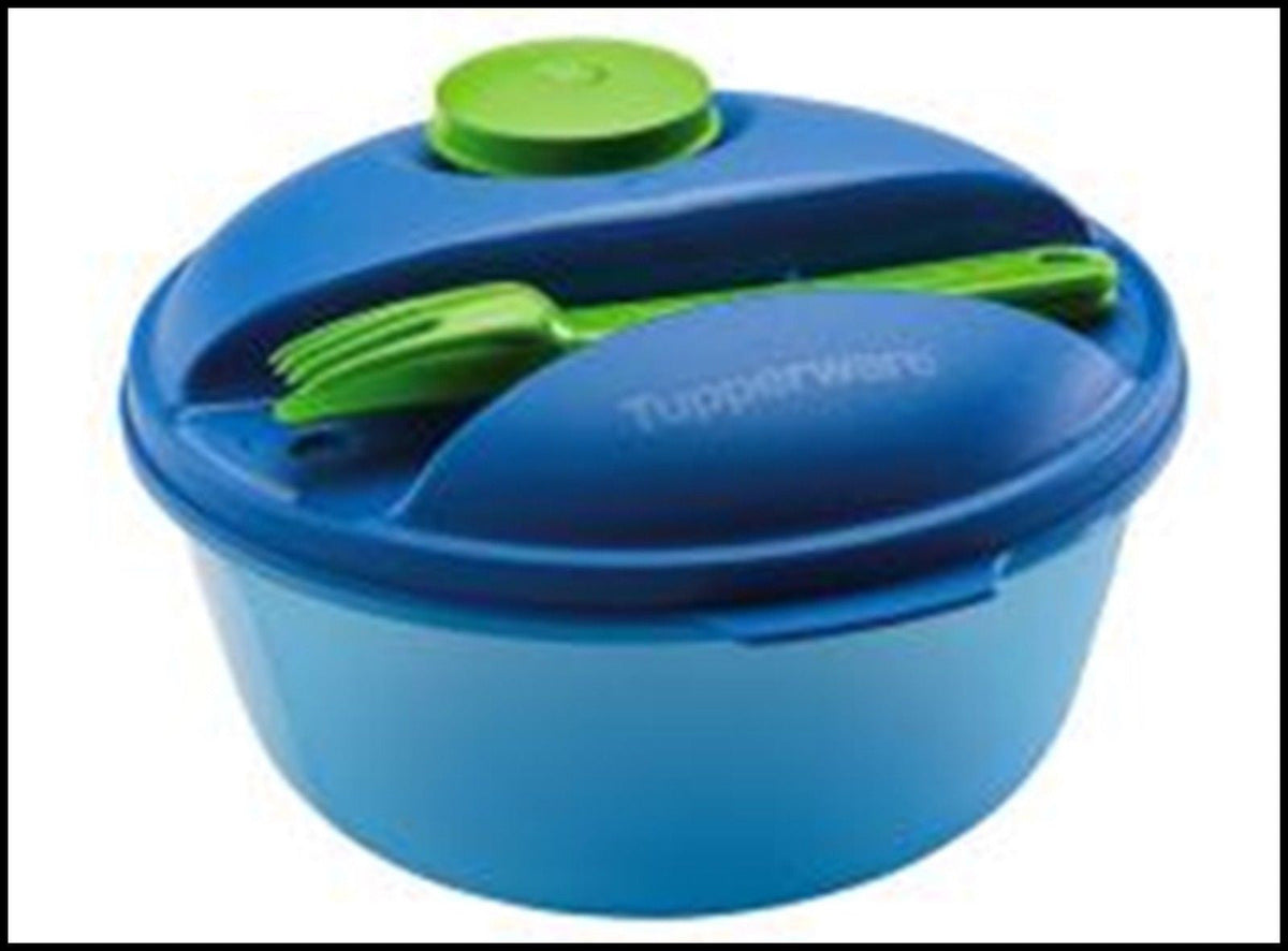 Tupperware 1 SALAD LUNCH ON THE GO KIWI UTENSILS & 2-oz MINI MIDGET AZ