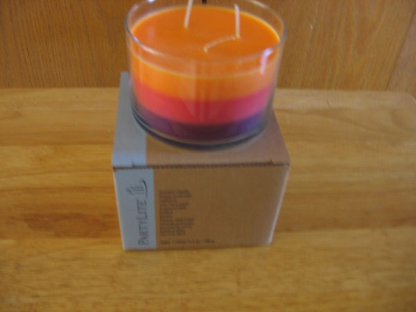 PartyLite BESTBURN LARGE PUMPKIN Glass Jar Candle APPLE ORCHARD RED RARE