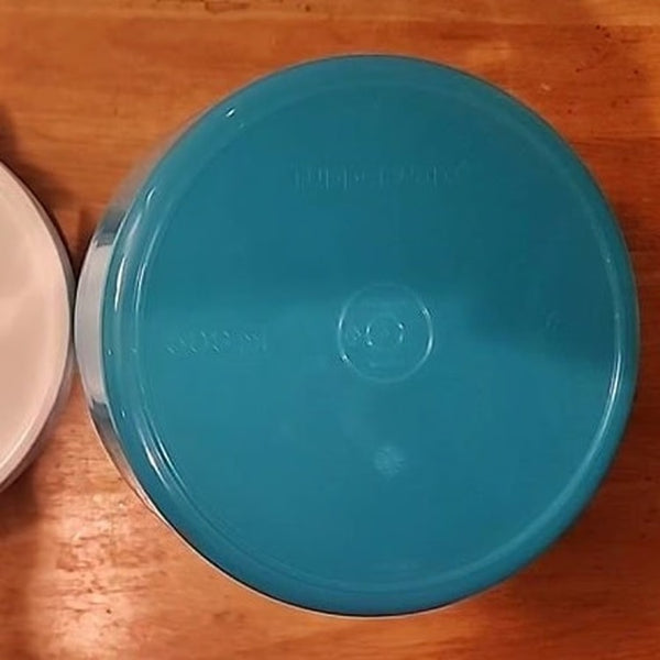 TUPPERWARE 2-C BIG WONDERS BOWL 4 RUBINE BOWLS w/ SNOW WHITE TABBED SEALS - Plastic Glass and Wax ~ PGW