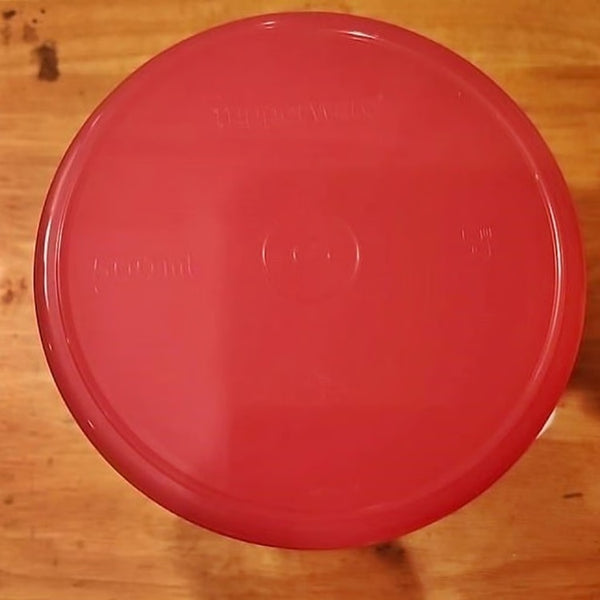 TUPPERWARE 2-C BIG WONDERS BOWL 4 RUBINE BOWLS w/ SNOW WHITE TABBED SEALS - Plastic Glass and Wax ~ PGW