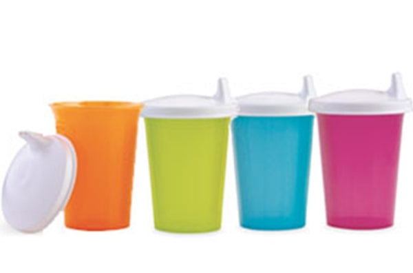 Tupperware 7-oz Bell Tumbler Set/4 RARE COLORS PINK LIME PURPLE AQUA NEW