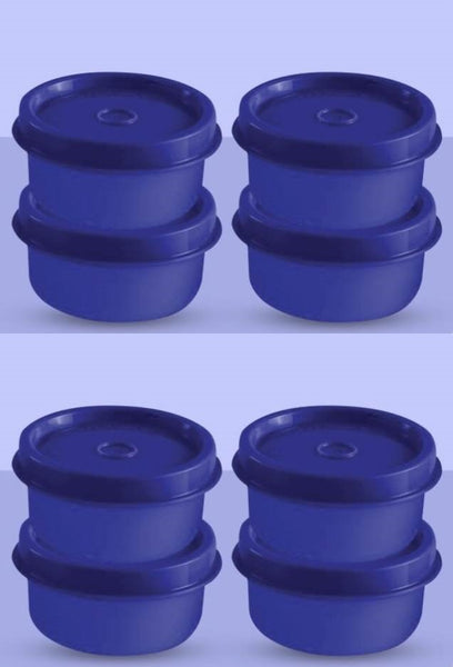 TUPPERWARE 8 TUPPER SMIDGET PILL KEEPER 1-OZ SMIDGETS BLUE BASE & SEALS