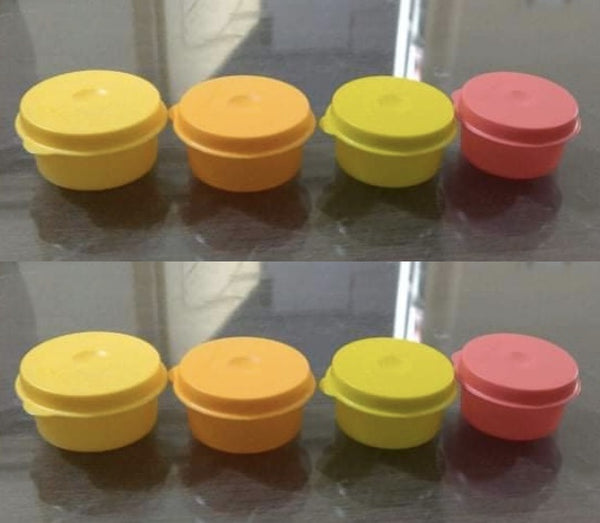 TUPPERWARE 8 TUPPER SMIDGET PILL KEEPER 1-OZ SMIDGETS BLUE BASE & SEALS