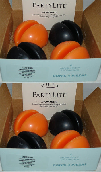 PARTYLITE 4 BXS 16 SCENT PLUS MELTS ROUND AROMA WAX FRAGRANCE HALLOWEEN NIGHT