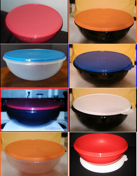 TUPPERWARE FIX N MIX 26-c EXTRA LARGE MIXING SERVING MERLOT BOWL W/ WINE SEAL