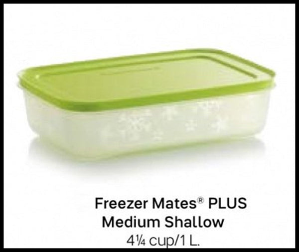 TUPPERWARE FREEZER MATES PLUS SNOWFLAKE STORAGE CONTAINER MED SHALLOW PINK SEAL 4.25-C