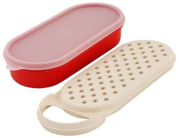 Tupperware 3 Pc HANDY GRATER & OVAL STORAGE KEEPER RED / BEIGE / SHEER NEW