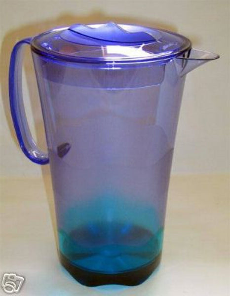 Tupperware SHEERLY ELEGANT ACRYLIC EMERALD SHADE TO AMETHYST PURPLE 2 QT PITCHER