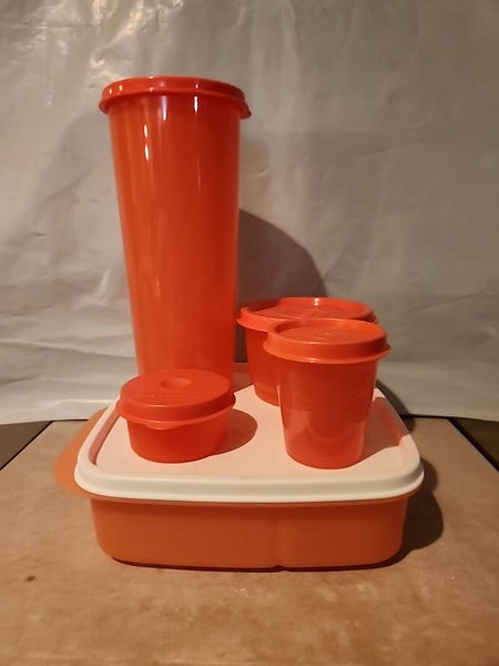 Tupperware 5pc Lunch-It Divided Dish 16-oz Tumbler Snack Cup Mini Midget & Smidget