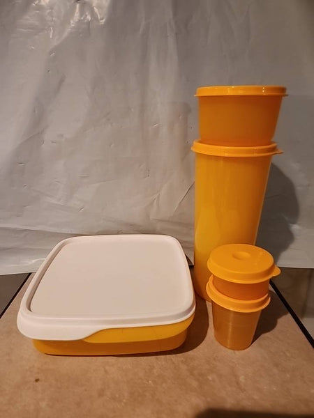 Tupperware 5pc Lunch-It Divided Dish 16-oz Tumbler Snack Cup Mini Midget & Smidget