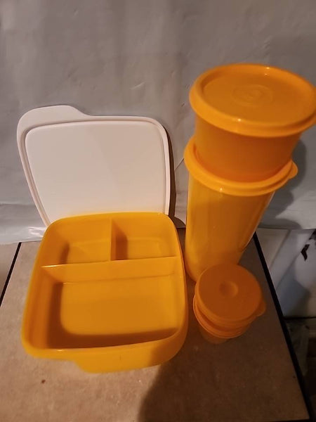 Tupperware 5pc Lunch-It Divided Dish 16-oz Tumbler Snack Cup Mini Midget & Smidget