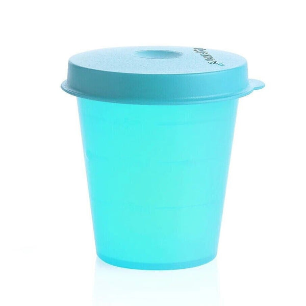 Tupperware 1 SALAD LUNCH ON THE GO KIWI UTENSILS & 2-oz MINI MIDGET AZURE BLUE BOWL / SEAL