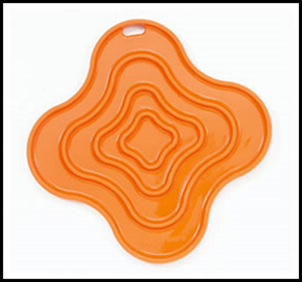 Tupperware 3pc LOT TEAL DUAL SPOON REST - ORANGE SILICONE TRIVET - LIME UTENSIL REST