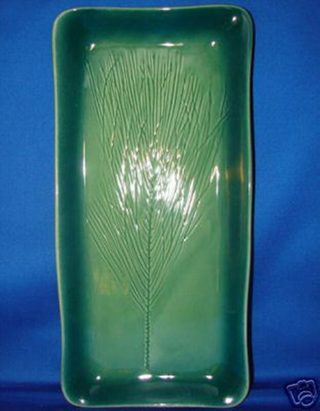 SOUTHERN LIVING @ HOME WH MOUNT VERNON PINE SPRIG TRAY GREEN RECTANGLE SERVING