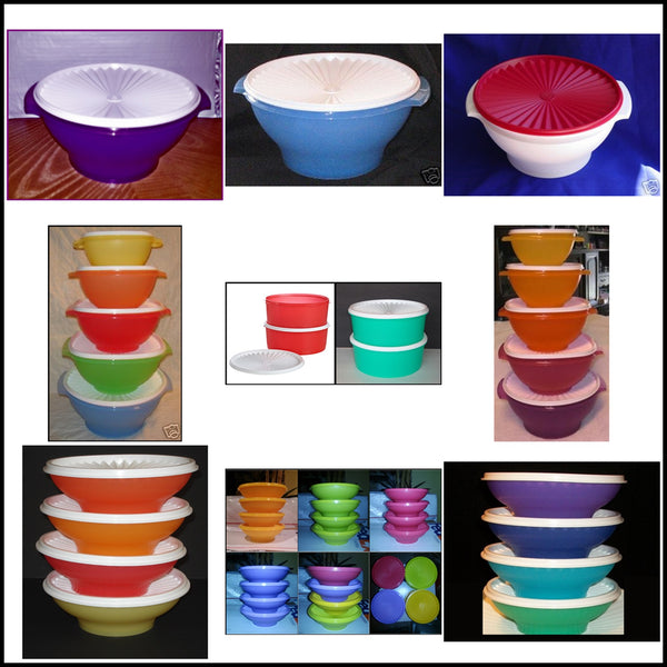 TUPPERWARE 17 1/4-cup LT AQUA BLUE SERVALIER BOWL w/ ONE-TOUCH ACCORDION ROUND SEAL