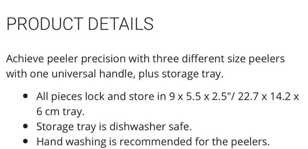 TUPPERWARE PREP CLICK-IT PEELER ACCESSORY SET 3 PEELERS 2 HANDLE 2 TRAYS GRATER WHISK SEEDER - Plastic Glass and Wax ~ PGW
