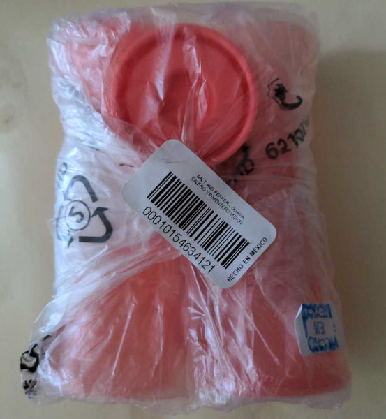 TUPPERWARE IMPRESSIONS MINI GUAVA HOURGLASS SALT & PEPPER SHAKER SET SHEER