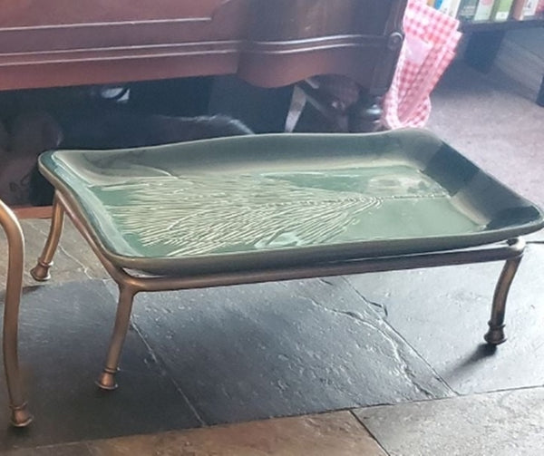 SOUTHERN LIVING @ HOME WH MOUNT VERNON PINE SPRIG TRAY GREEN RECTANGLE SERVING