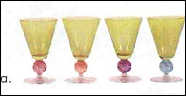SOUTHERN LIVING AT HOME SHORT TANGO COLORED GLASS STEMWARE SET / 4 8-oz ea