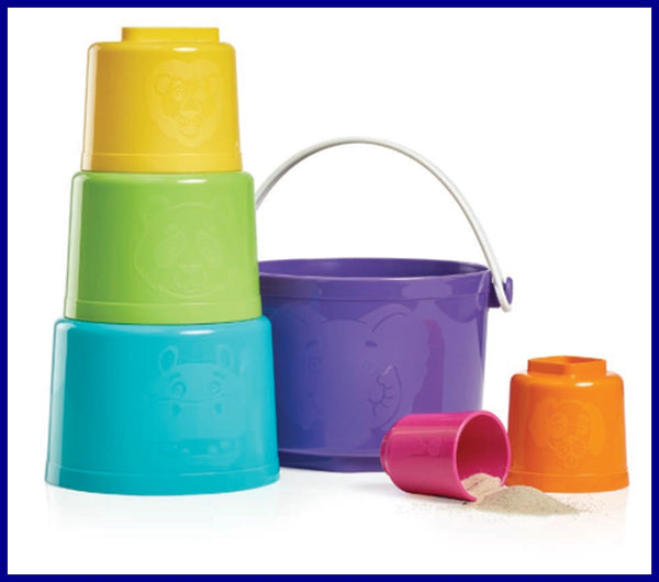Tupperware TOTE-EM PAILS TOY KIDS EDUCATIONAL CARRY ALL BEACH BUCKETS - Plastic Glass and Wax ~ PGW