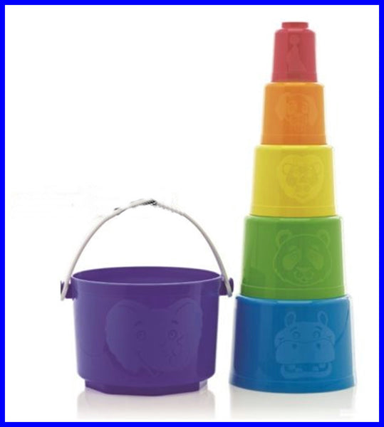 Tupperware TOTE-EM PAILS TOY KIDS EDUCATIONAL CARRY ALL BEACH BUCKETS - Plastic Glass and Wax ~ PGW