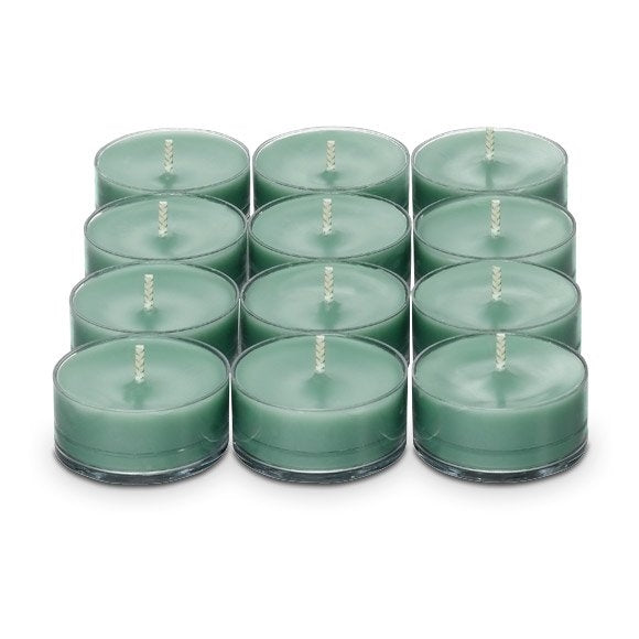 PartyLite Tealight Candles - 1 Box - 1 Dozen Tealights - 12 CANDLES WHITE CEDAR LEAF
