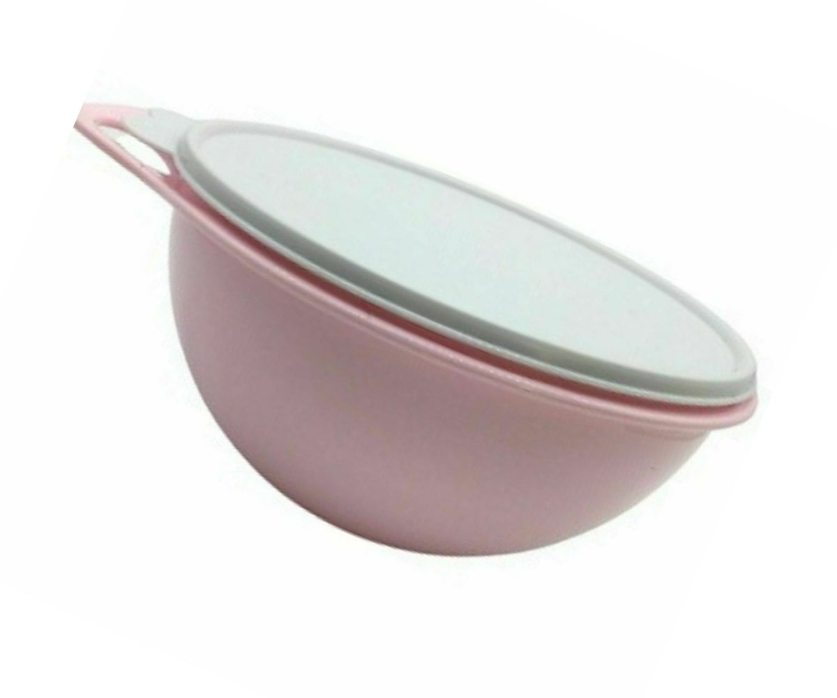 Tupperware Ideal Little Bowl 8 oz Clear #1403 with #733 Pink Seal