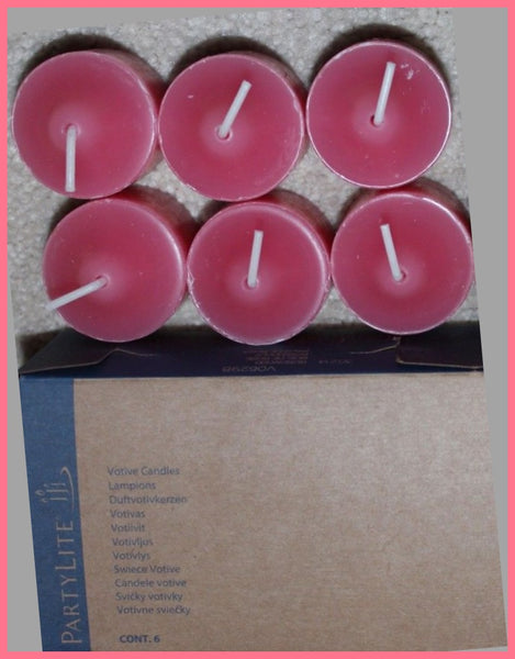 PartyLite 1 DOZEN Votive Wax Candles - 2 BOXES = 12 VOTIVES ~ ROSEWOOD