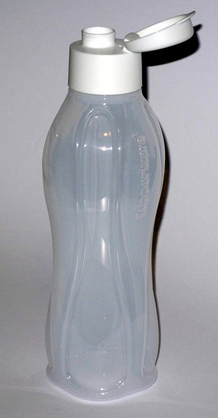 Tupperware 36-oz / 1L ECO WATER BOTTLE TUMBLER SHEER SNOW WHITE FLIP TOP SPOUT