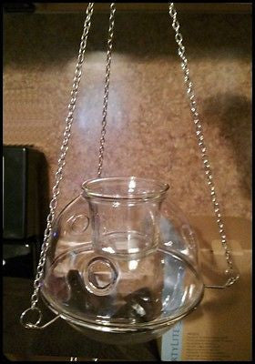 PartyLite BLOWN GLASS VOTIVE TEALIGHT CANDLE HOLDER HANGING TERRARIUM NIB - Plastic Glass and Wax ~ PGW