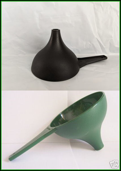 Tupperware 2 MULTI-PURPOSE NOVELTY GADGET HERSHEY KISS STYLE FUNNEL 1 HUNTER GREEN & 1 BLACK