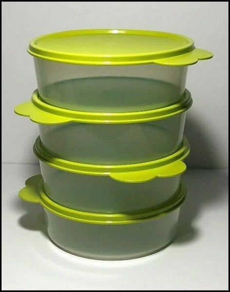 TUPPERWARE 1.5-cup WONDER BOWL SET OF 4 WINTER GREEN BOWLS w/ SEALS