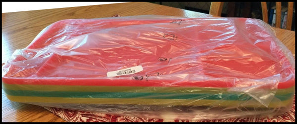 TUPPERWARE 2-Pc ALMOND IMPRESSIONS LARGE RECTANGLE DIVIDED DINING LUNCHEON TRAY SET