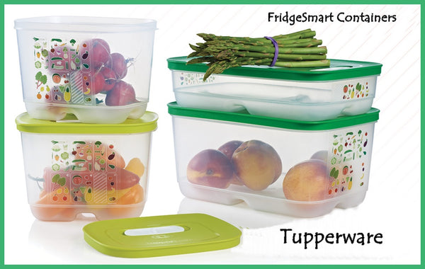 TUPPERWARE FridgeSmart Set of 4 Storage Containers Keepers Medium Deep, Medium & Small Deep