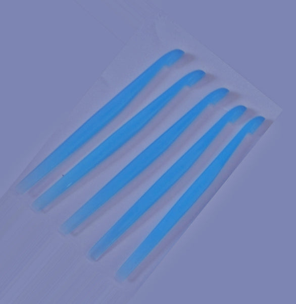 Tupperware 5 COLORED MULTI-PURPOSE ORANGE GRAPEFRUIT CITRUS PEELERS - COOL AQUA BLUE - Plastic Glass and Wax