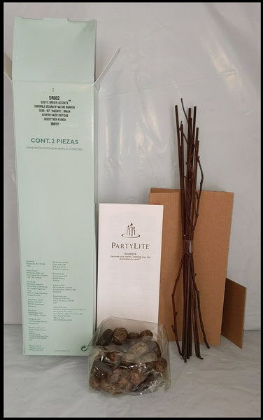 PartyLite EXOTIC BROWN ACCENTS DECORATIVE ADDITIONS FOR FLORAL / CANDLE HOLDER