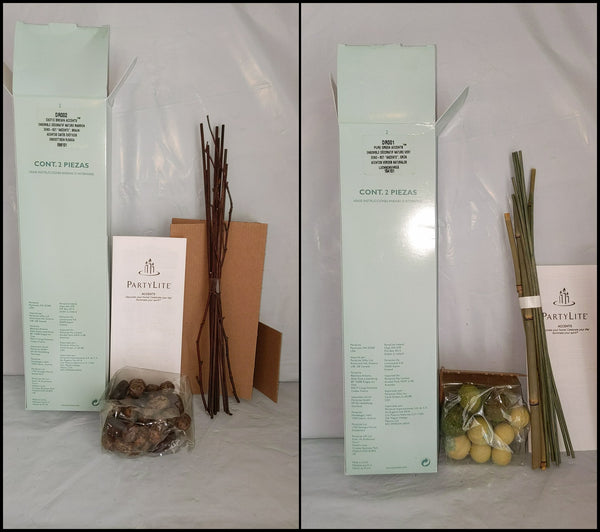 PartyLite EXOTIC BROWN & PURE GREEN ACCENTS DECORATIVE ADDITIONS FOR FLORAL / CANDLE ARRANGEMENTS