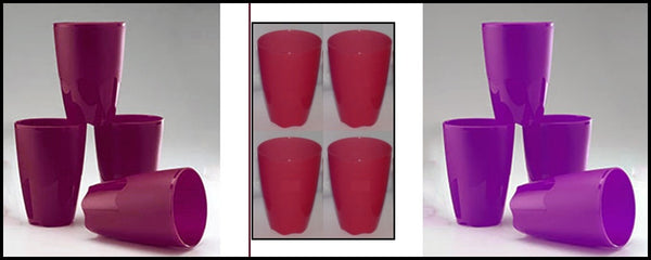 Tupperware 18 OZ OPEN HOUSE NESTING TUMBLERS SET OF FOUR (4) SELECT FROM RARE COLORS - Plastic Glass and Wax ~ PGW