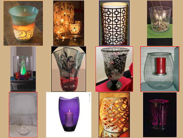 PARTYLITE ILLUSIONS CHRISTMAS TREE HURRICANE CANDLE HOLDER SLEEVE W/ TEALIGHT TREE NIB