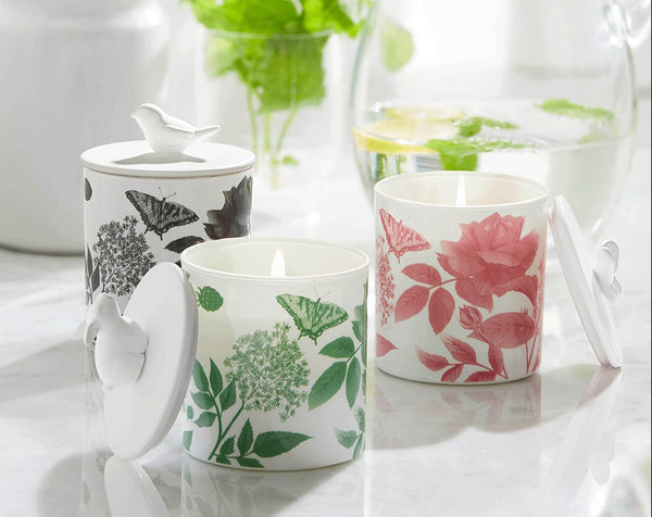 PartyLite SPRING DELIGHTS DECORATIVE LIDDED JAR CANDLE WHITE LILAC & IVY NIB