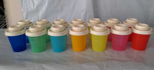 TUPPERWARE TUPPER MINI MIDGET SALT & PEPPER SHAKER SET MULBERRY COLOR