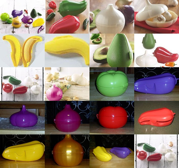 TUPPERWARE YELLOW LEMON Shaped Refrigerator Locker 2 PIECE Novelty Keeper