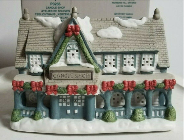 PartyLite GLAZED CERAMIC POTTERY CANDLE SHOP TEALIGHT CANDLE HOUSE HOLDER NIB