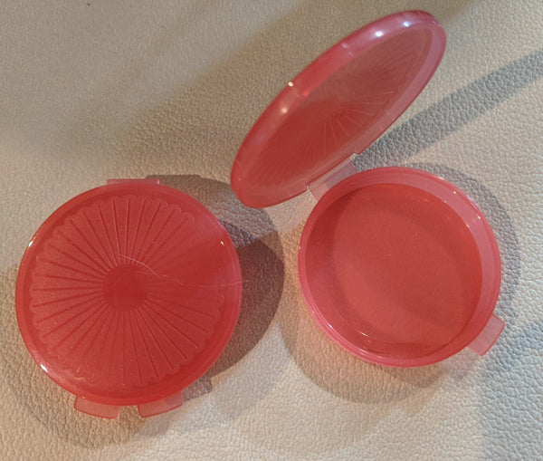 Tupperware Lot of 2 COLORED CLAM SHELL PILL COIN KEEPER NOVELTY GADGET PICK COLOR