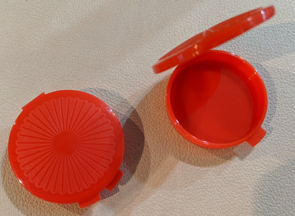 Tupperware Lot of 2 COLORED CLAM SHELL PILL COIN KEEPER NOVELTY GADGET PICK COLOR