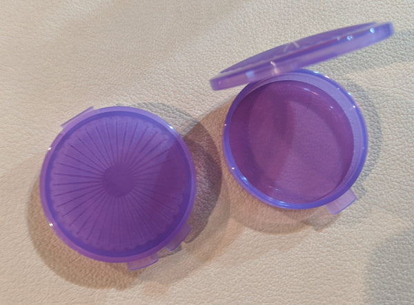 Tupperware Lot of 2 COLORED CLAM SHELL PILL COIN KEEPER NOVELTY GADGET PICK COLOR