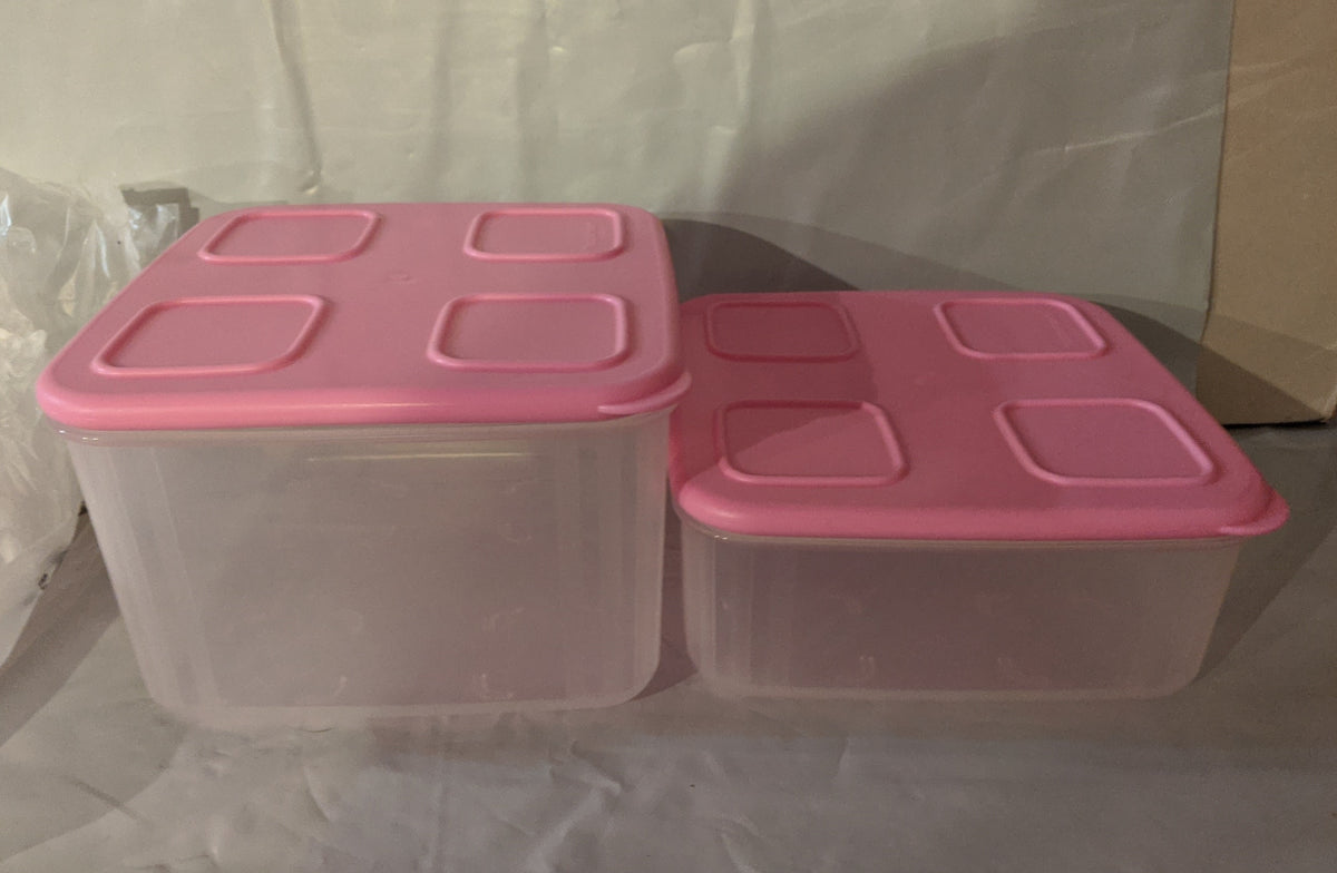 Tupperware Modular Mate Containers Pink Lid 1605 1611 7 oz 2 cups