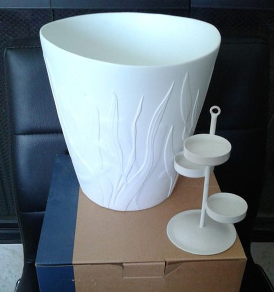 PARTYLITE CORAL SEA WHITE PORCELAIN HURRICANE CANDLE HOLDER w/ TEALIGHT TREE NIB